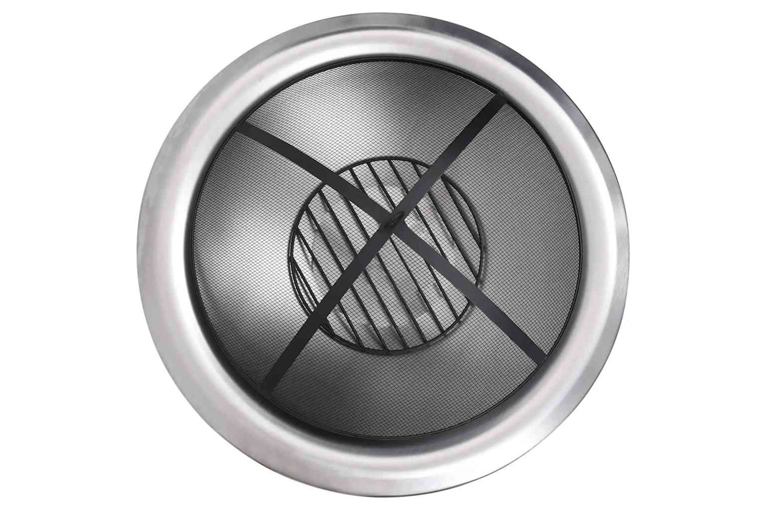 Vidaxl Outdoor Fire Pit With Grill Stainless Steel 76 Cm-5