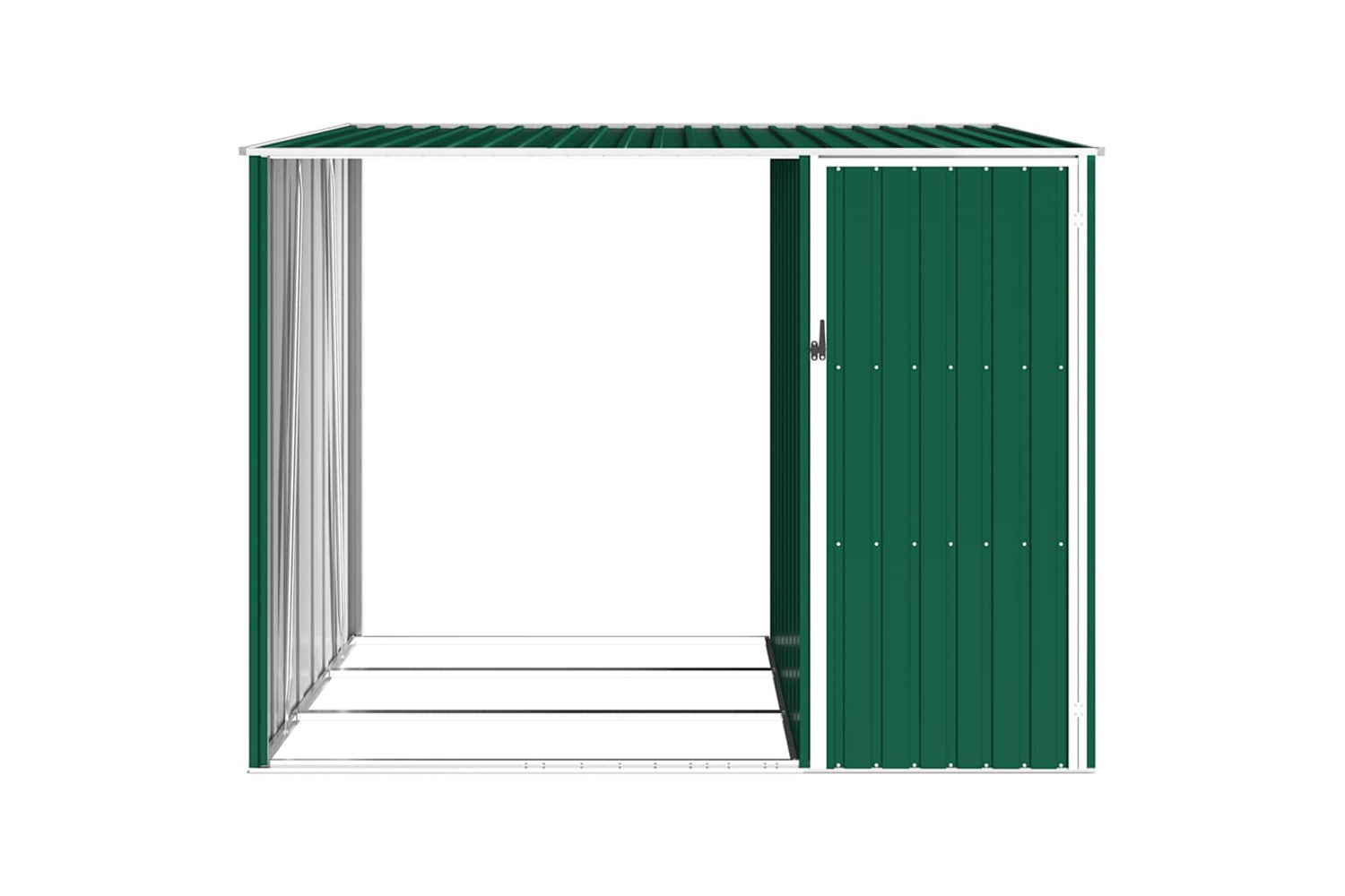 vidaXL 46293 Garden Firewood Shed Green 245x98x159cm Galvanised Steel-5