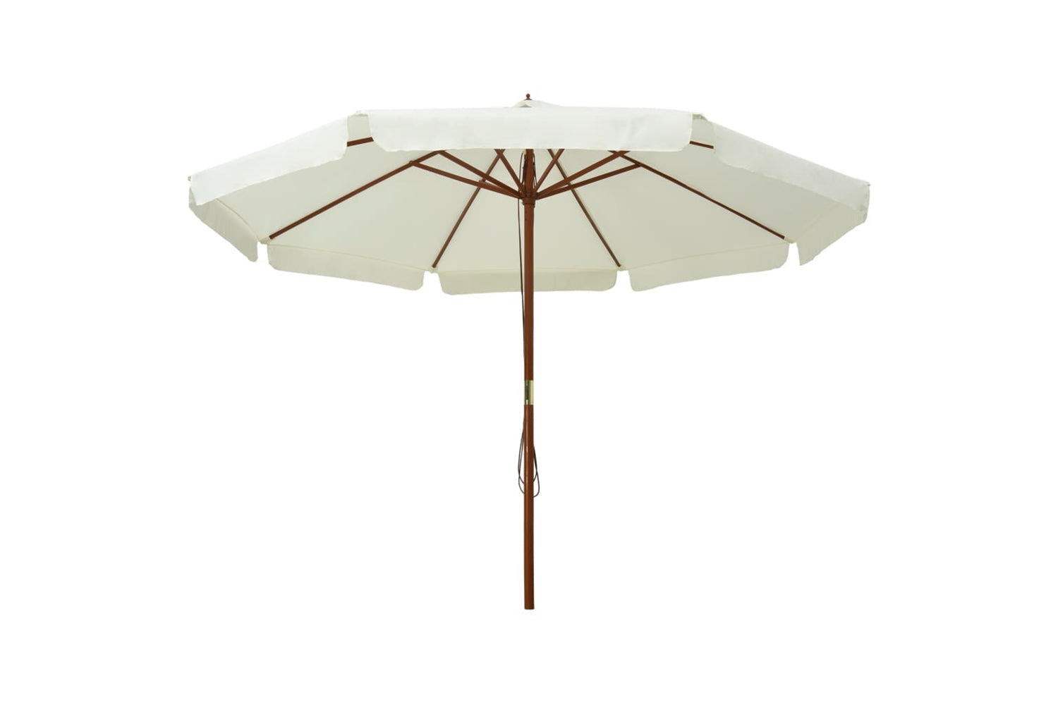 vidaXL 47212 Outdoor Parasol With Wooden Pole 330cm Sand White-2
