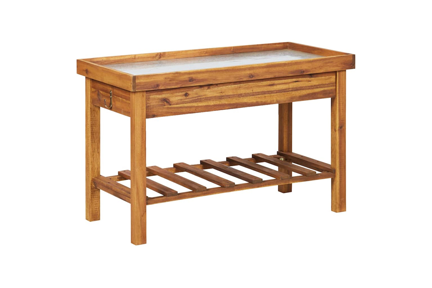 Vidaxl 46561 Garden Work Bench With Zinc Top Solid Acacia Wood-2