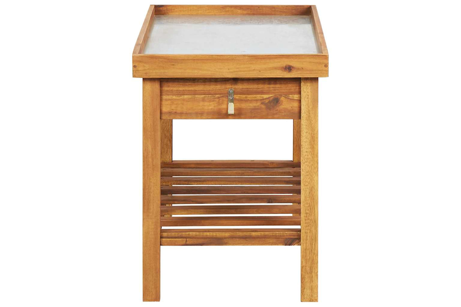 Vidaxl 46561 Garden Work Bench With Zinc Top Solid Acacia Wood-5