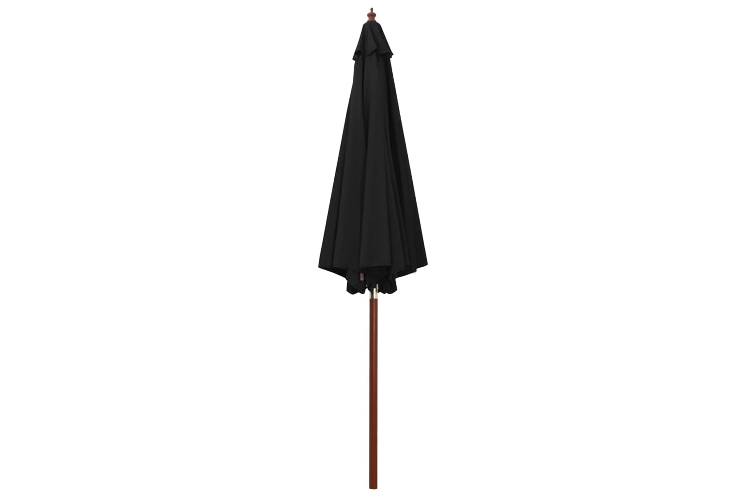 vidaXL 47124 Parasol With Wooden Pole 300x258cm Black-2