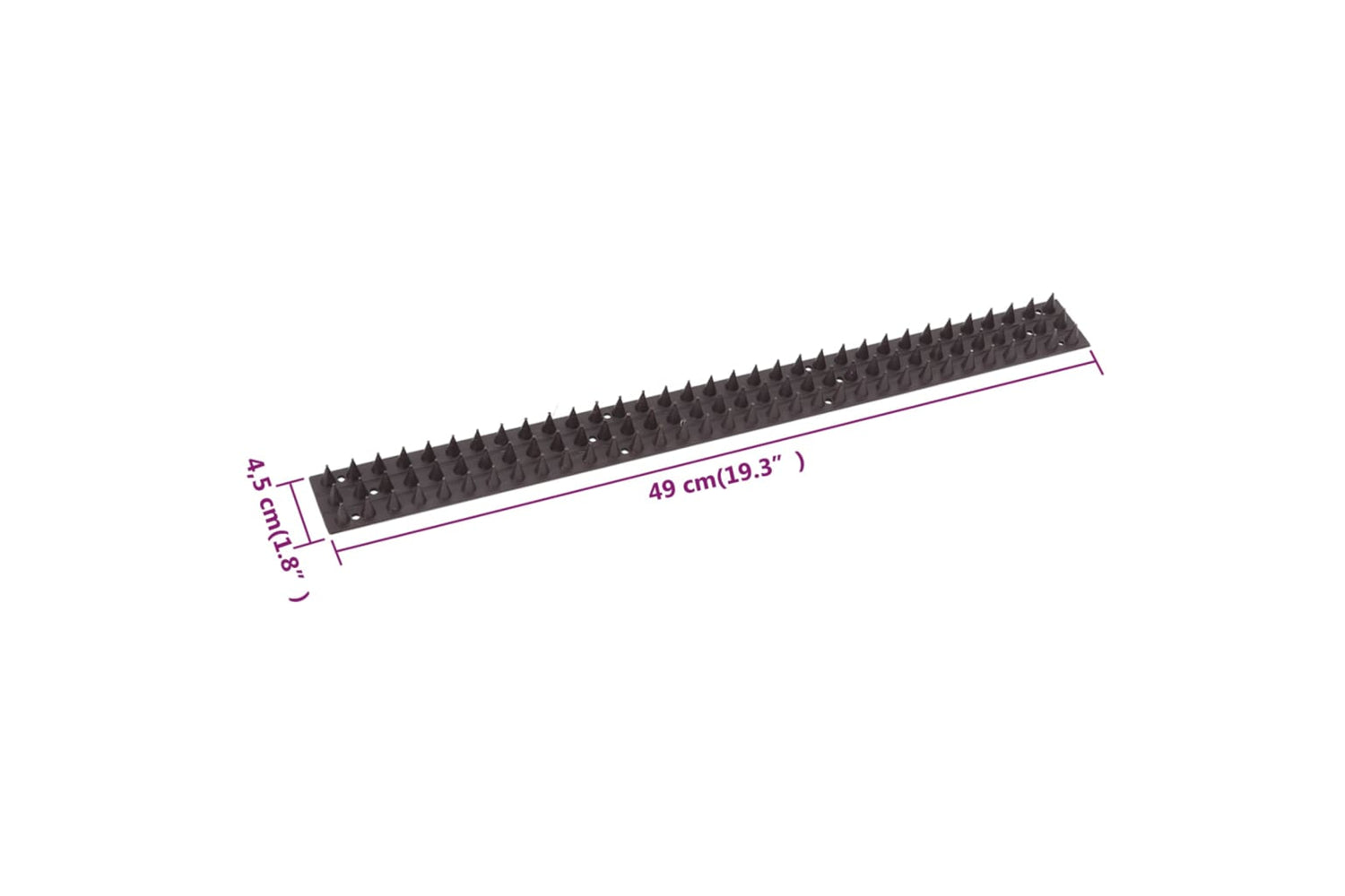 vidaXL 41369 Bird Control Spikes 49 X 4.5 X 1.7cm Set Of 20-4