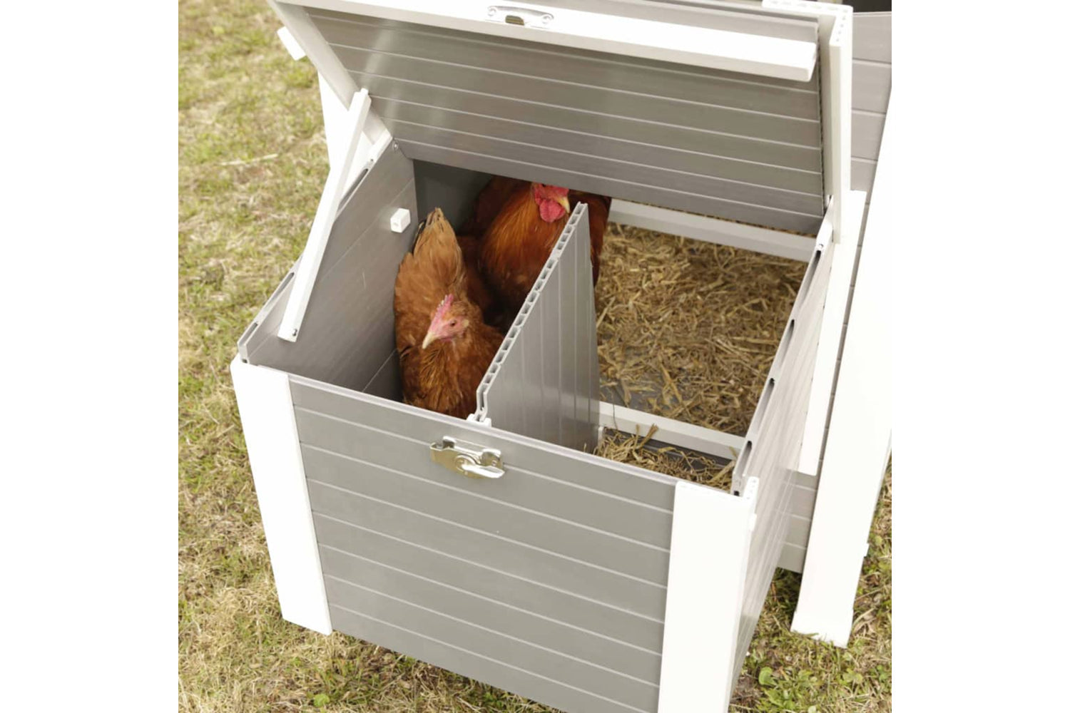 Kerbl 423474 Eco Chicken Pen Barney Plastic 137x73x83 Cm Grey And White-7