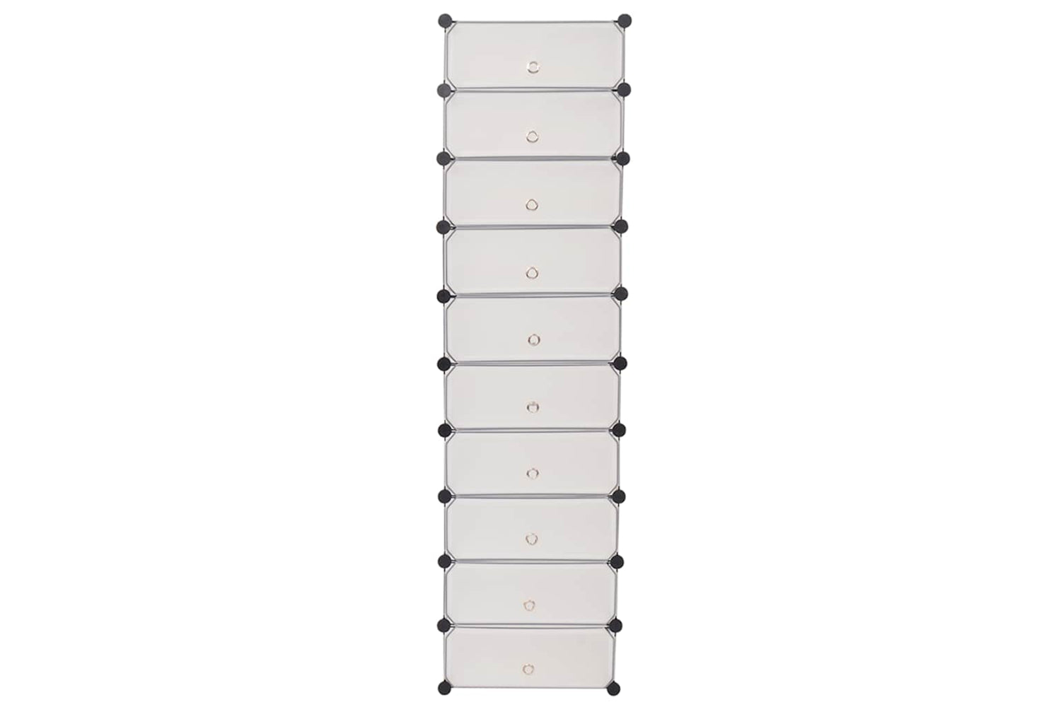 Vidaxl 244919 Interlocking Shoe Organiser With 10 Compartments White-2