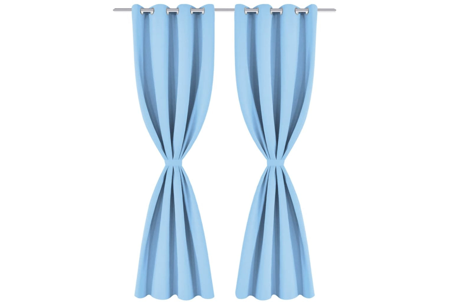 vidaXL 132207 Blackout Curtains 2 Pcs With Metal Eyelets 135x175cm Turquoise-2