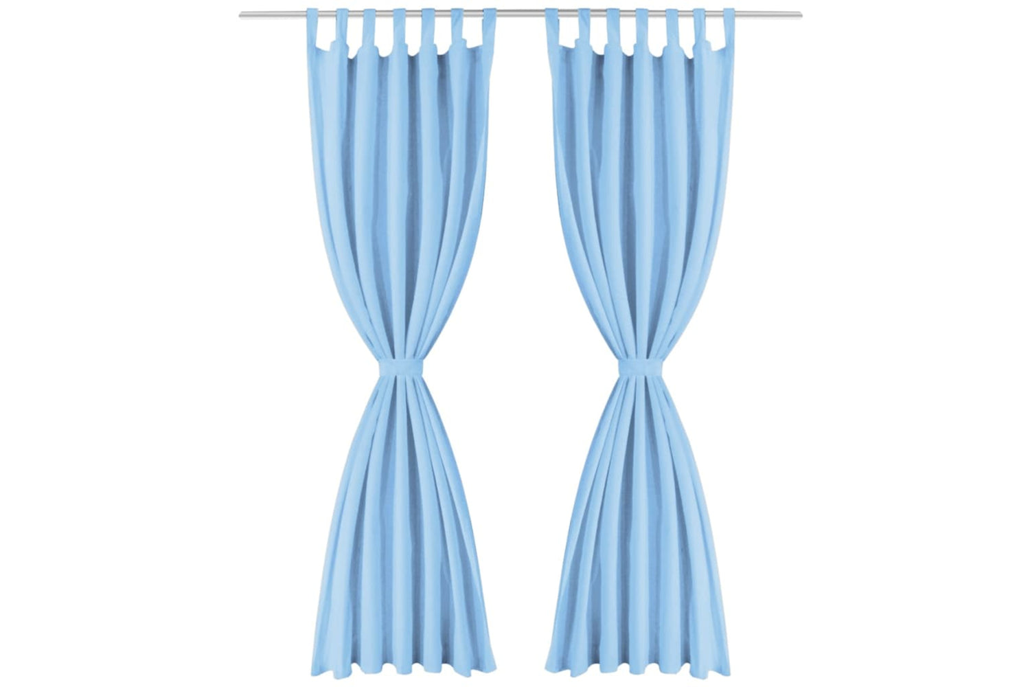 vidaXL 132219 Micro-satin Curtains 2 Pcs With Loops 140x175cm Turquoise-2