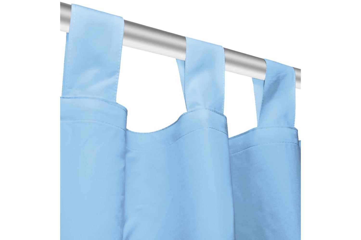 vidaXL 132219 Micro-satin Curtains 2 Pcs With Loops 140x175cm Turquoise-4
