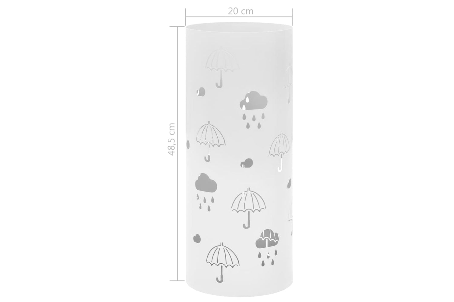 Vidaxl 246805 Umbrella Stand Umbrellas Steel White-6