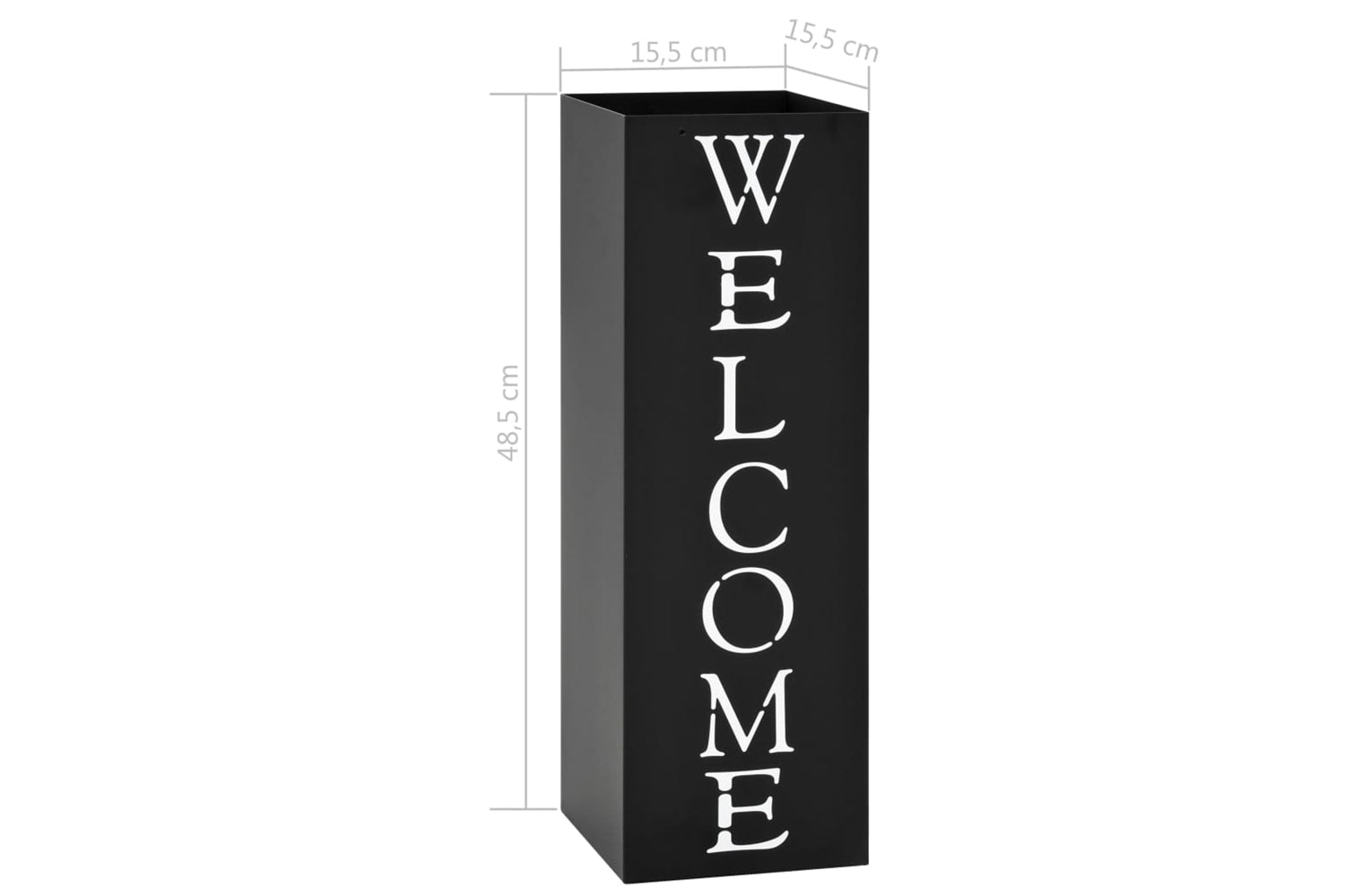Vidaxl 246796 Umbrella Stand Welcome Steel Black-6