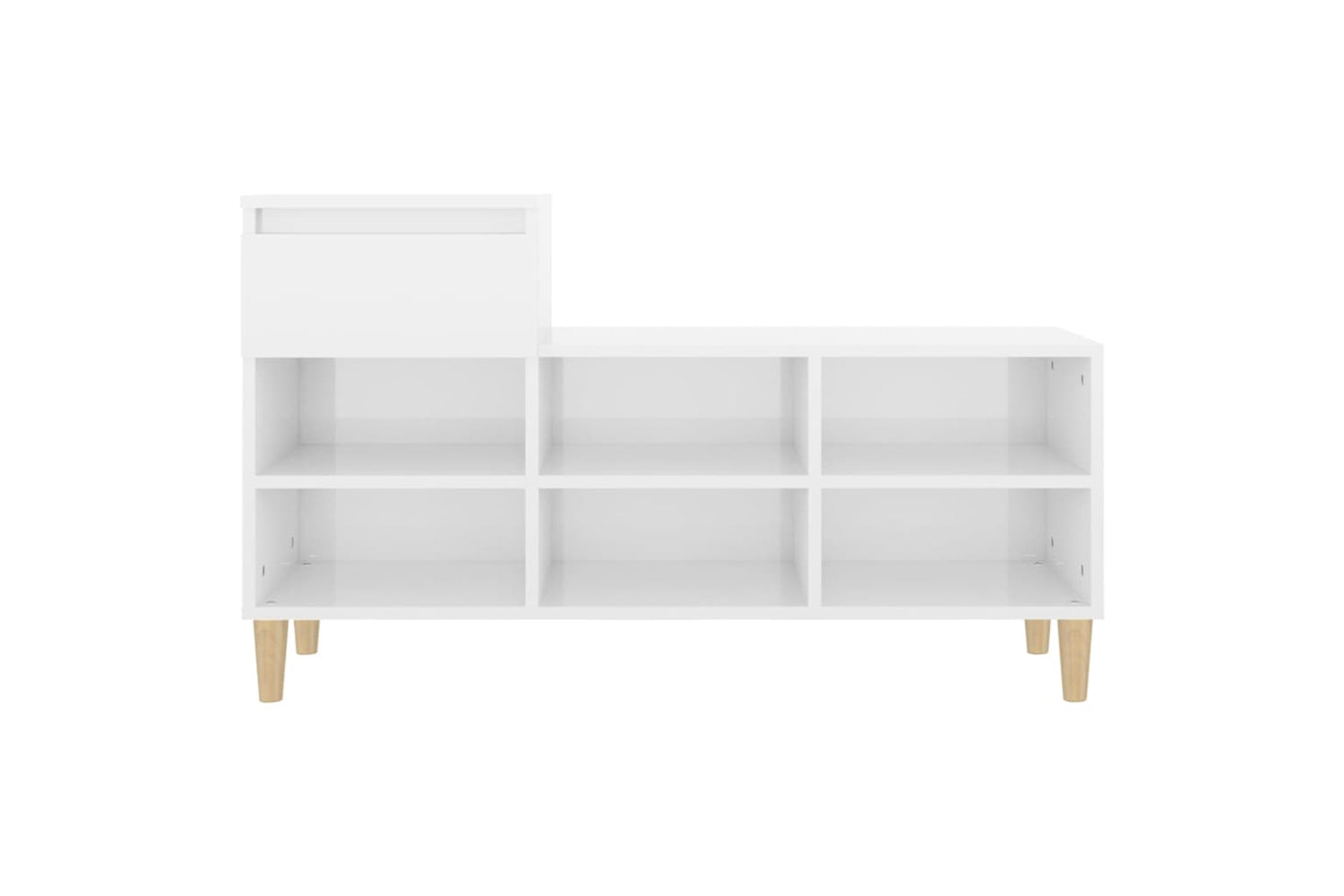 vidaXL 821206 Shoe Cabinet High Gloss White 102x36x60cm Engineered Wood-5