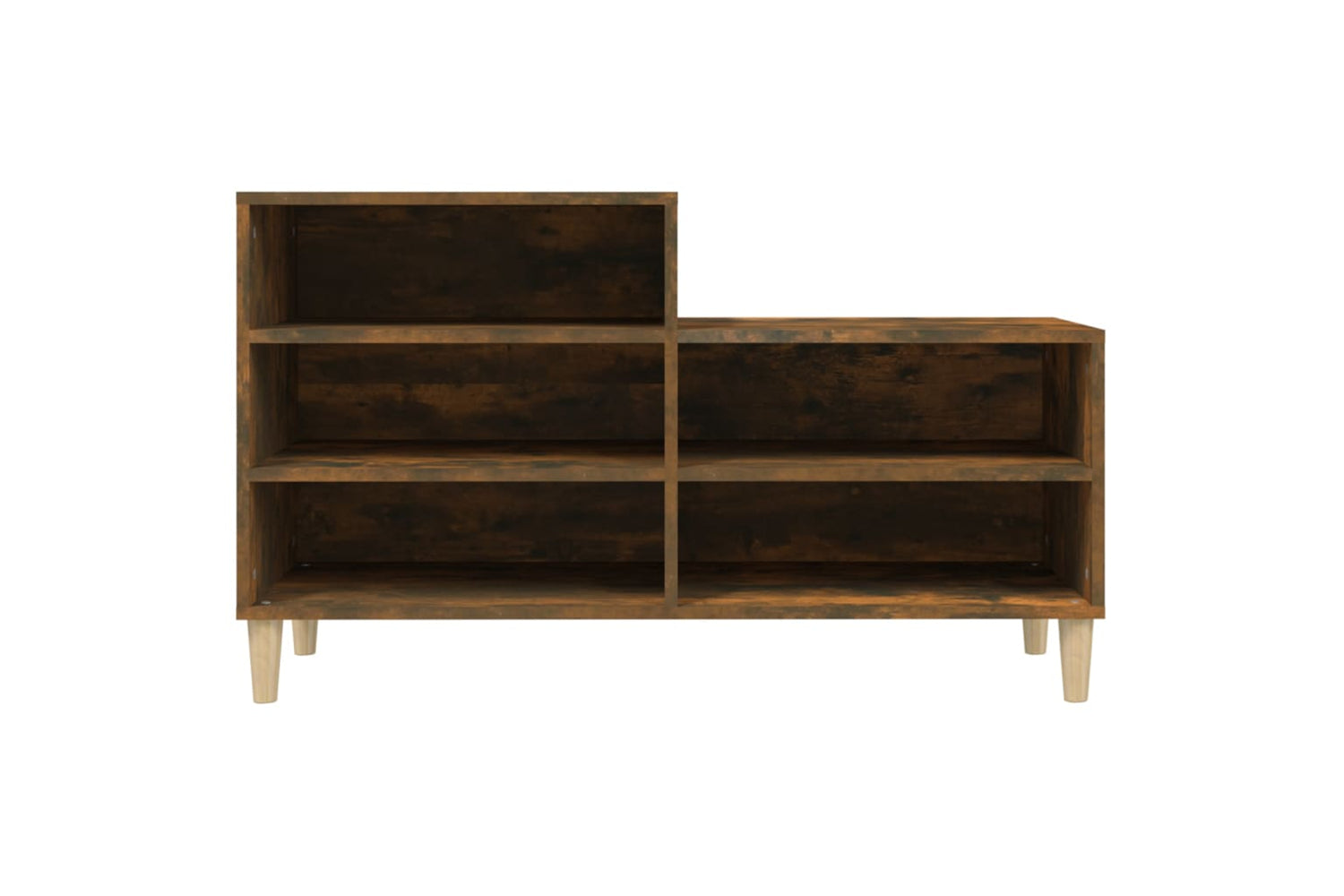vidaXL 819729 Shoe Cabinet Smoked Oak 102x36x60cm Engineered Wood-4
