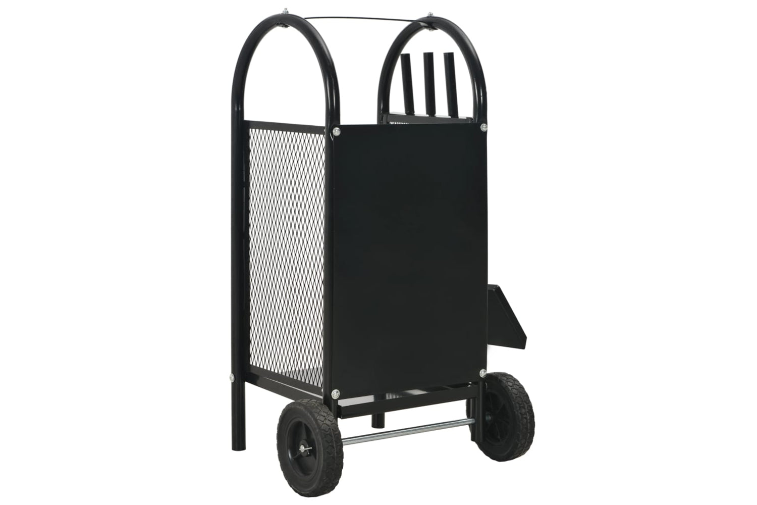 vidaXL 284703 Firewood Cart Black 30x35x81cm Steel-4