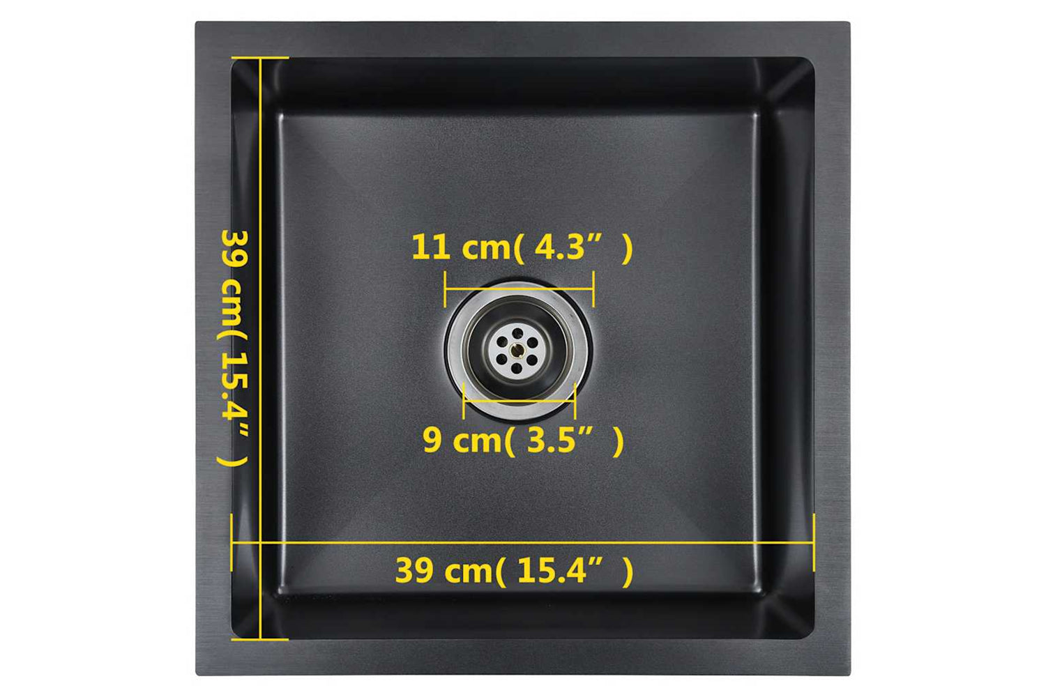 Vidaxl 145083 Handmade Kitchen Sink Black Stainless Steel-8