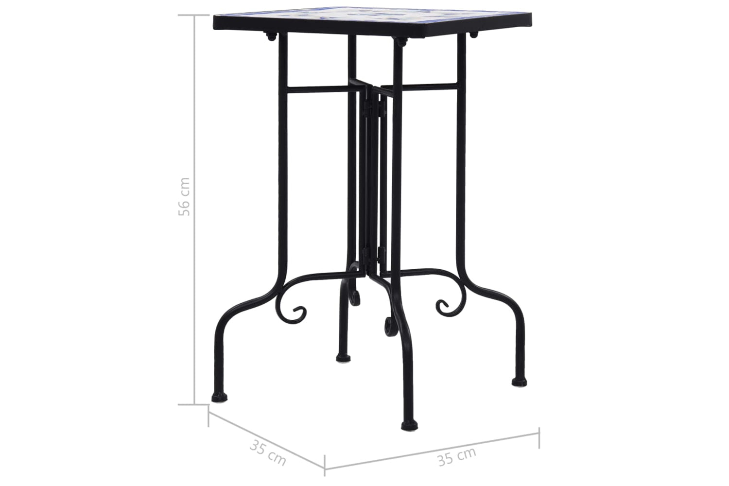 Vidaxl 46710 Mosaic Side Table Blue And White Ceramic-7