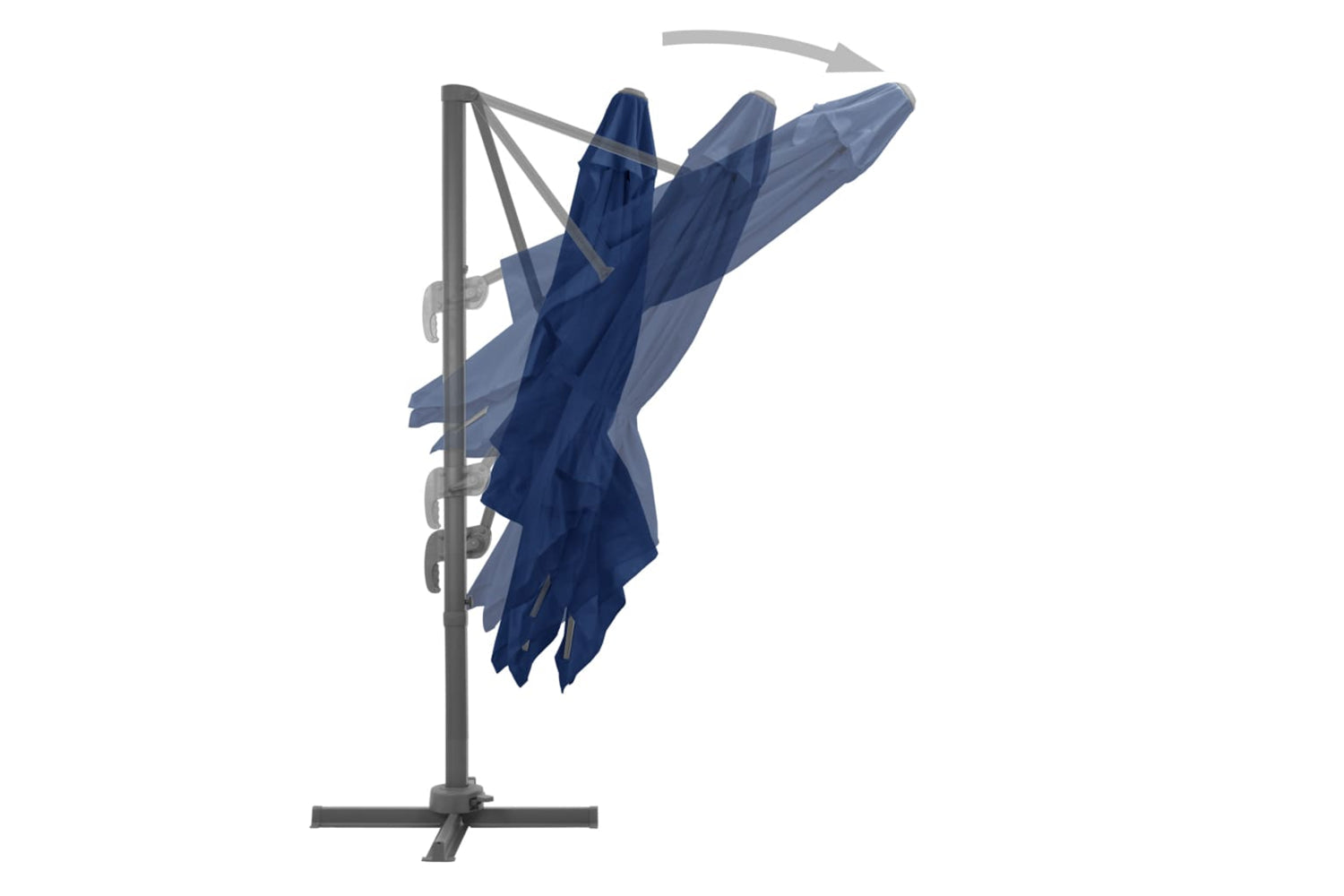 Vidaxl 47002 Cantilever Umbrella With Aluminium Pole 3x3 M Azure Blue-4
