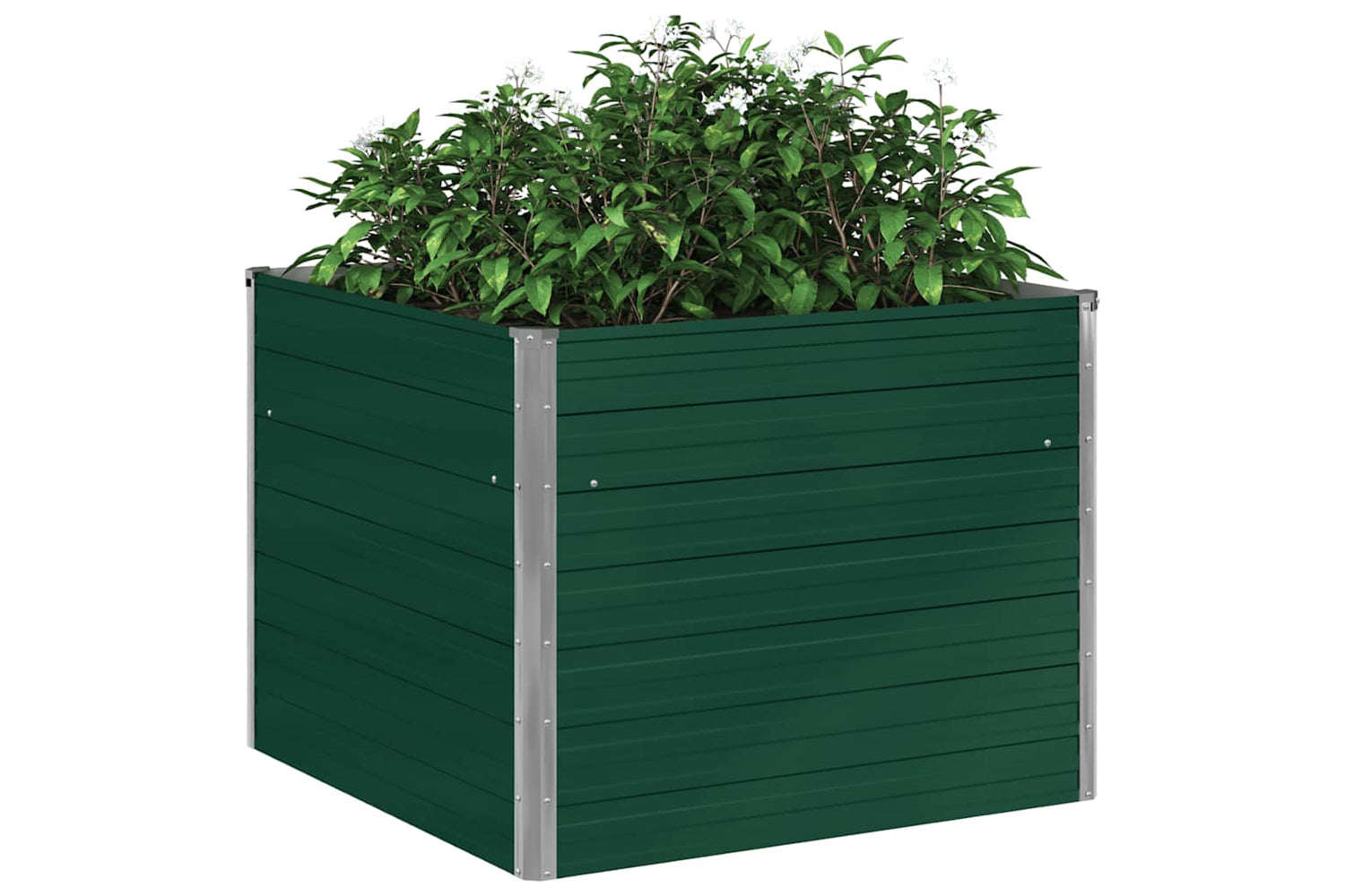 Vidaxl Raised Garden Bed 100x100x77 Cm Galvanised Steel Green-4