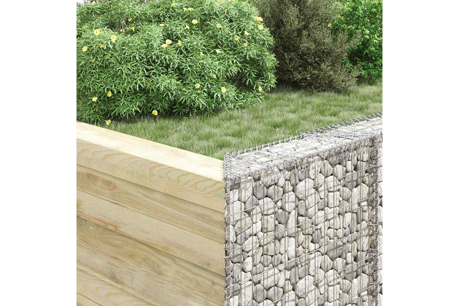 vidaXL 145652 Trapezium Gabion Raised Bed Galvanised Steel 80x20x100cm-3