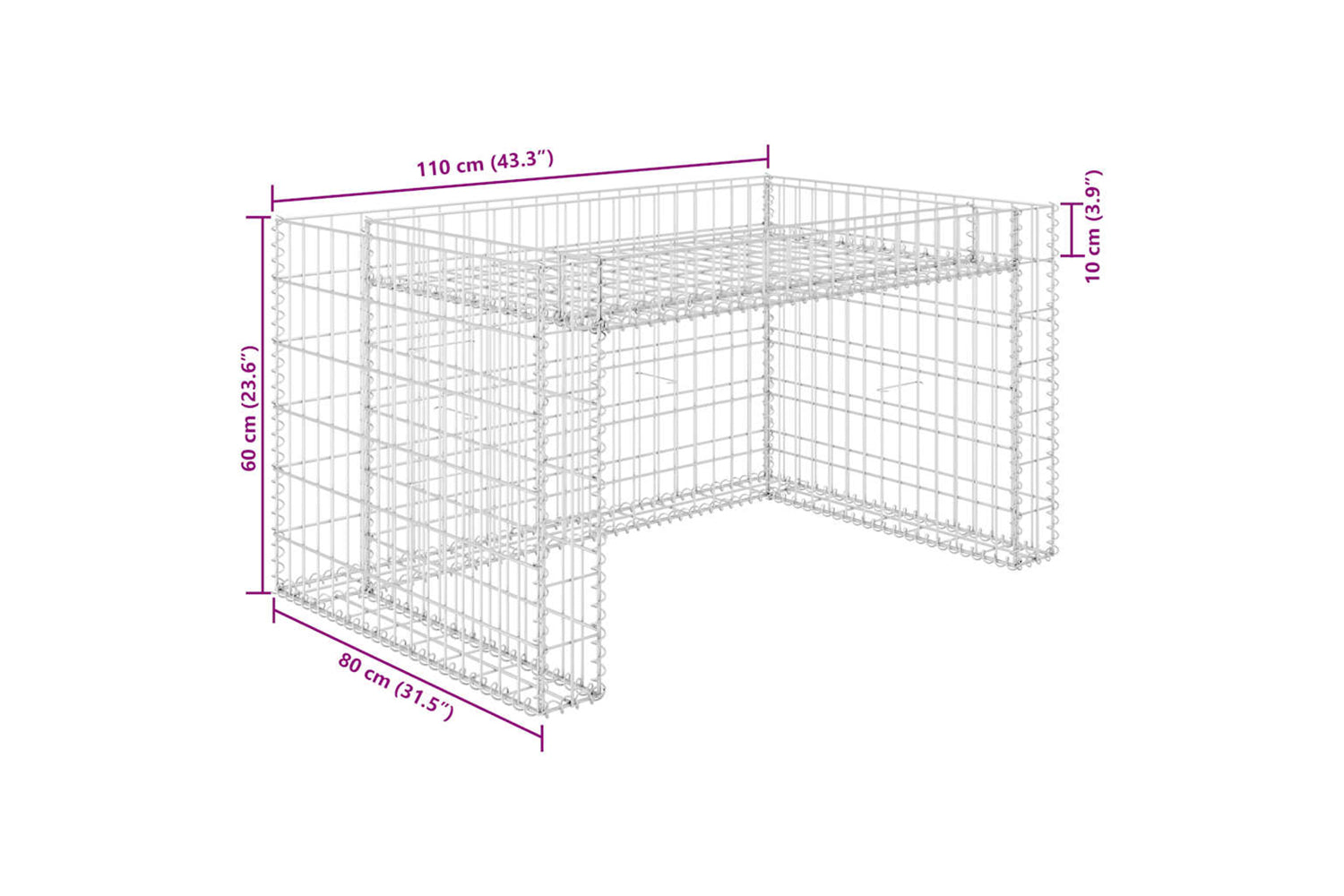 vidaXL 145655 Lawn Mower Garage With Raised Bed 110x80x60cm Steel Wire-5