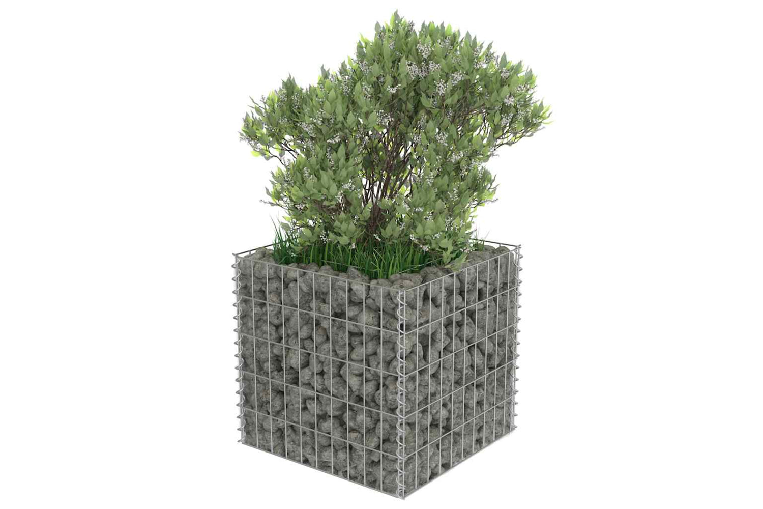 vidaXL 143570 Gabion Raised Bed Galvanised Steel 50x50x50cm-3