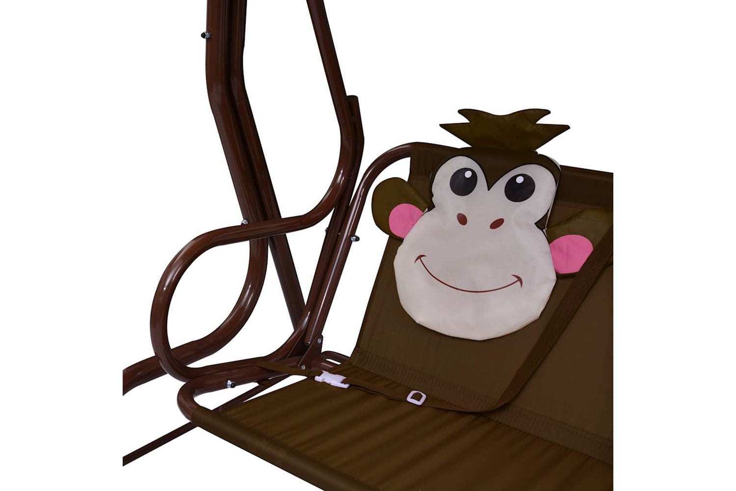 Vidaxl Kids Swing Bench Brown 115x75x110 Cm Fabric-6