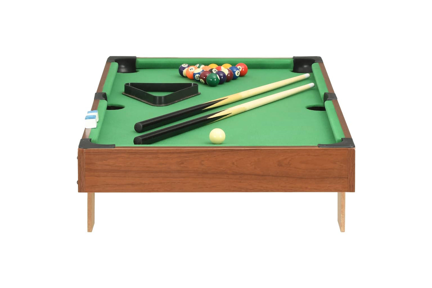 Vidaxl 3 Feet Mini Pool Table 92x52x19 Cm Brown And Green-3
