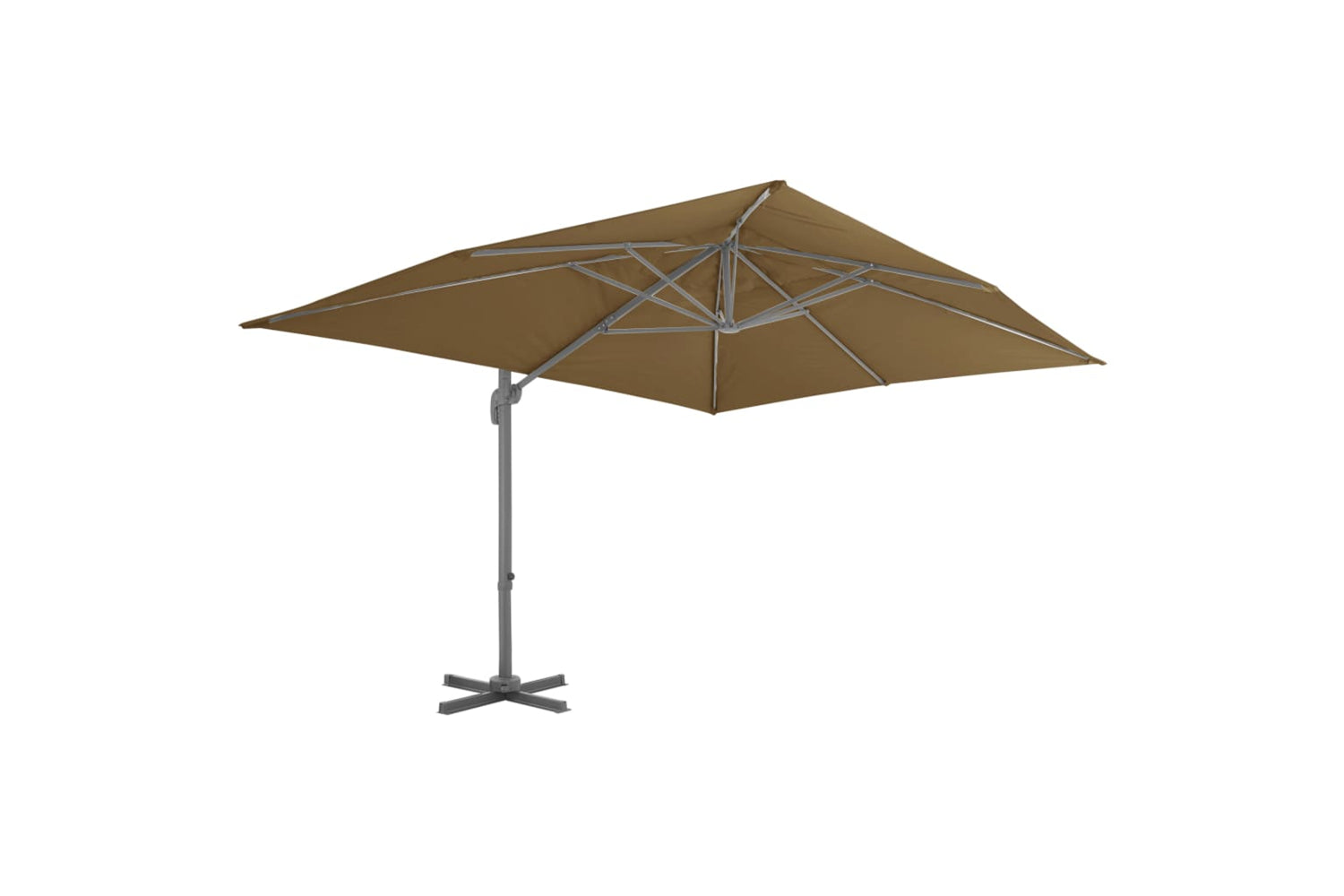 Vidaxl 276349 Outdoor Umbrella With Portable Base Taupe-3