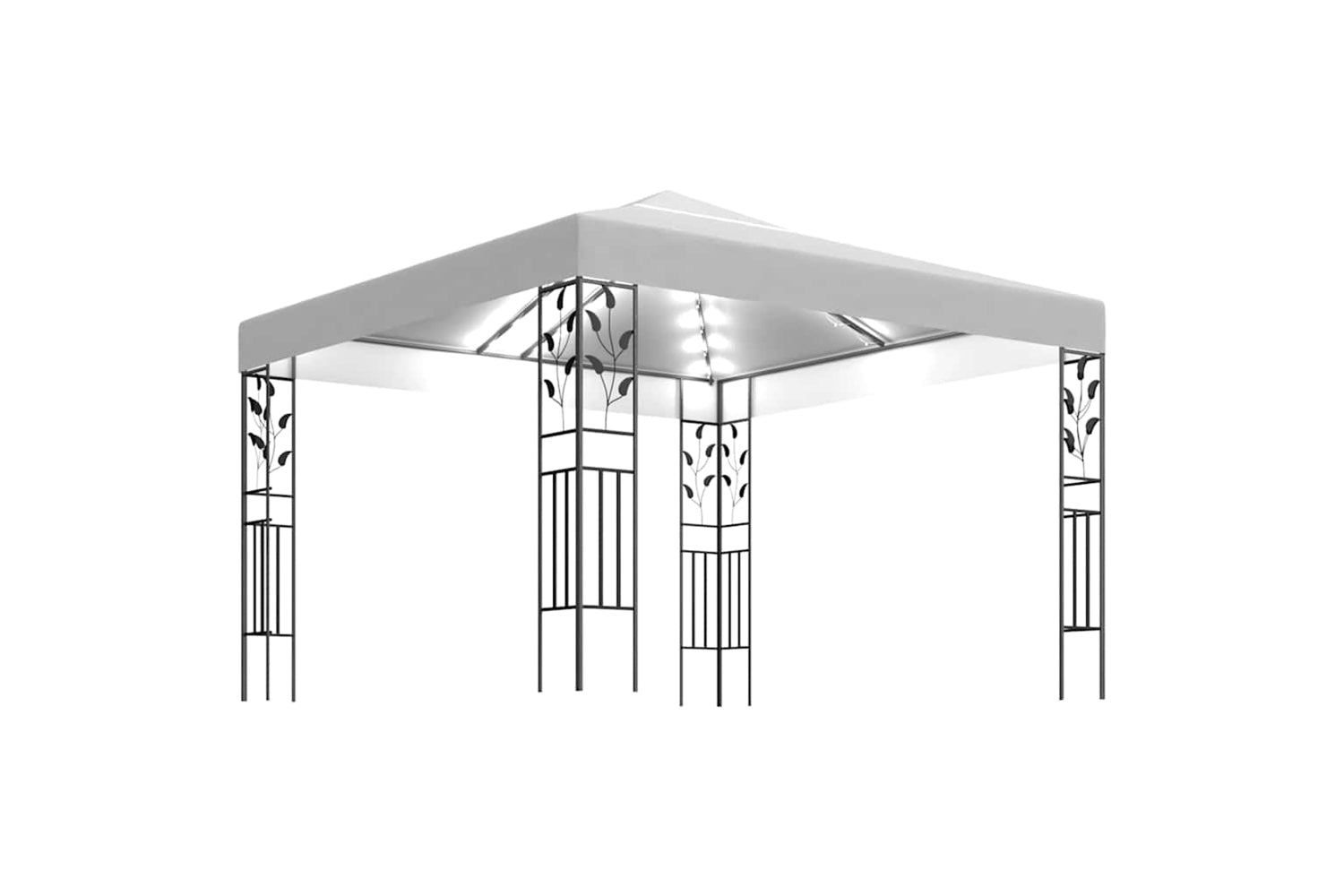 Vidaxl 3070311 Gazebo With Led String Lights 3x3 M White