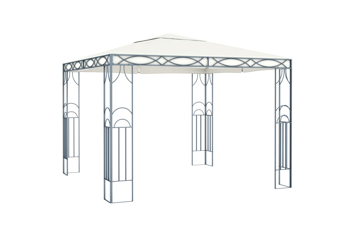 vidaXL 3070338 Gazebo With Led String Lights 300x300cm Cream-2