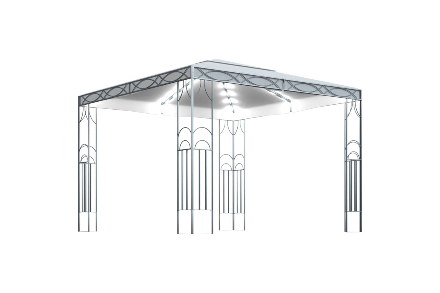 vidaXL 3070338 Gazebo With Led String Lights 300x300cm Cream