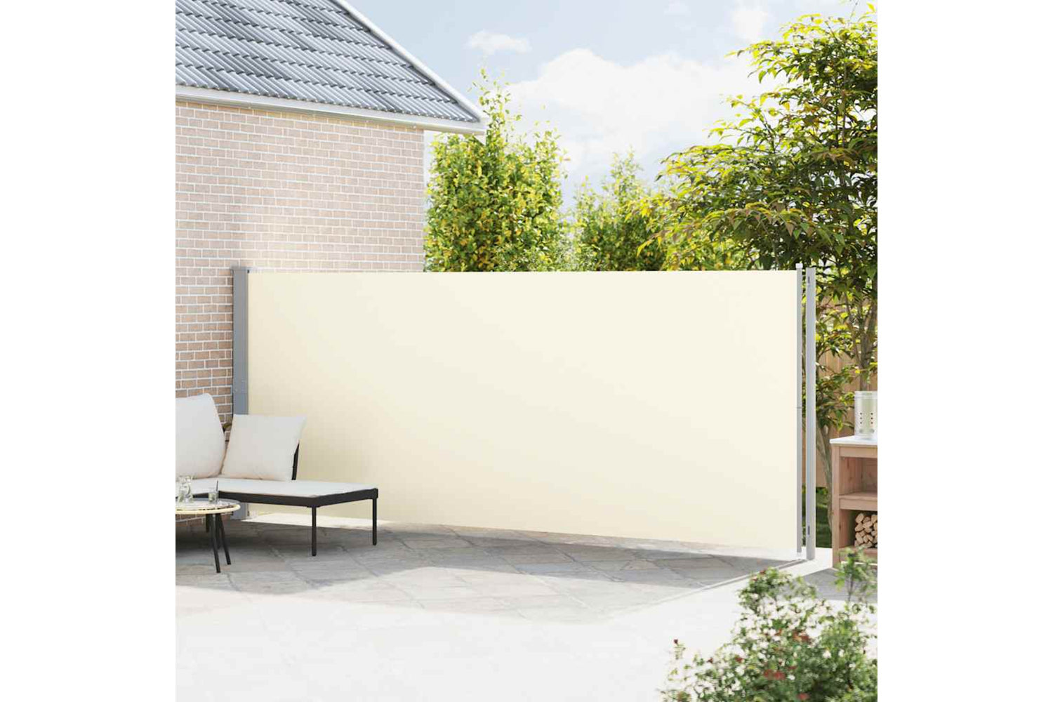 vidaXL 317965 Patio Retractable Side Awning 180x600cm Cream-2