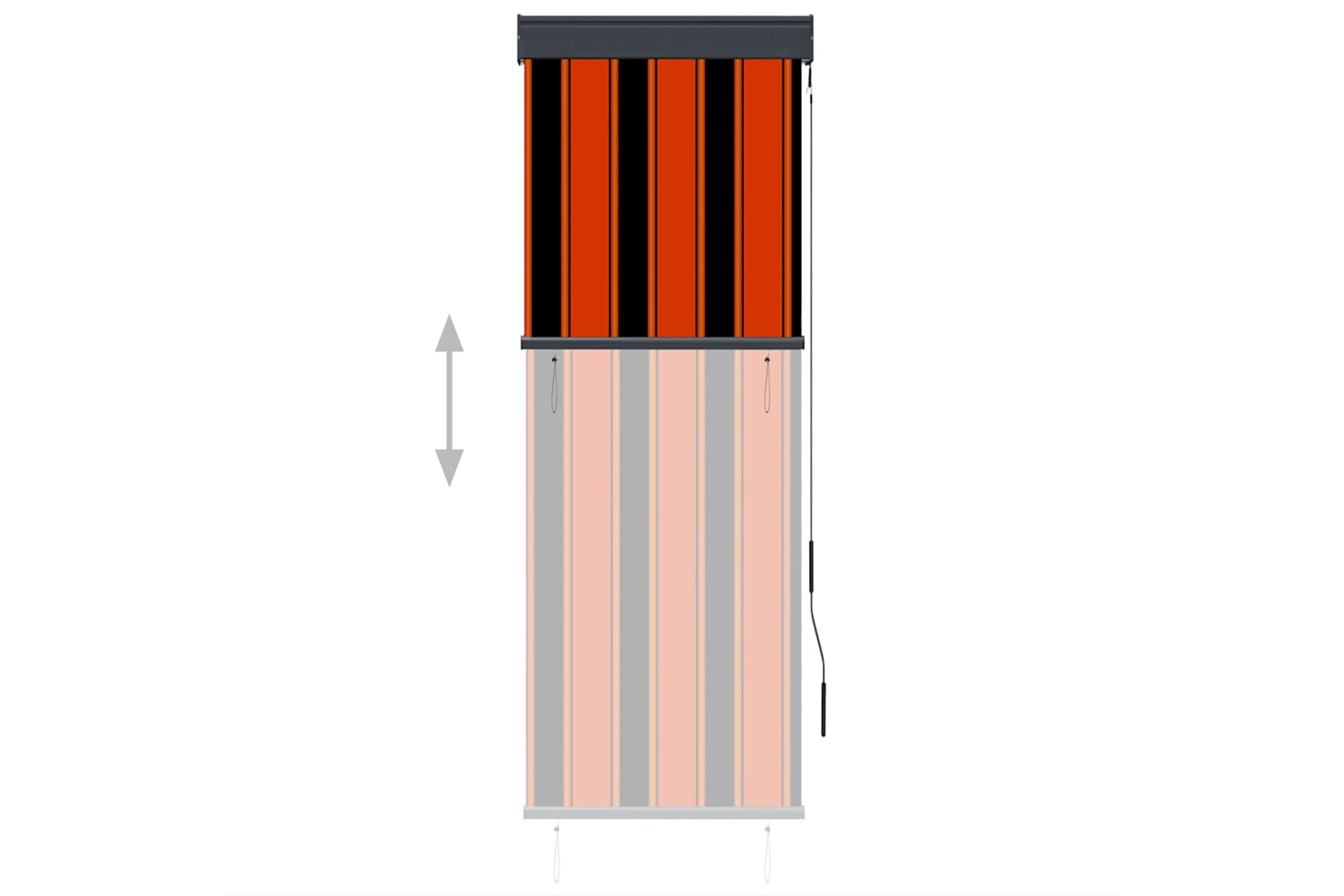 vidaXL 145948 Outdoor Roller Blind 60x250cm Orange And Brown-3