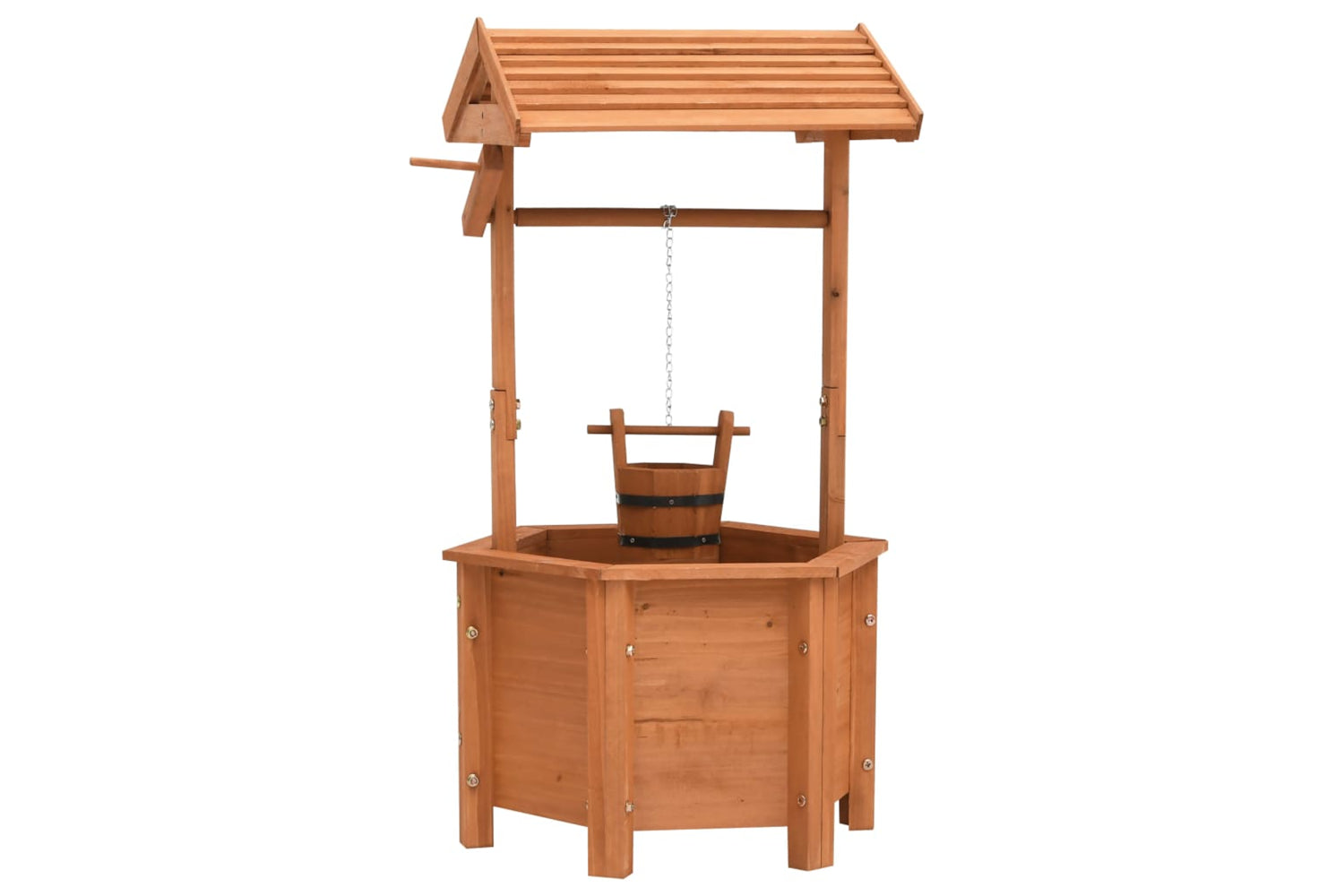 vidaXL 47238 Garden Wishing Well Planter 40x40x84cm Firwood-4