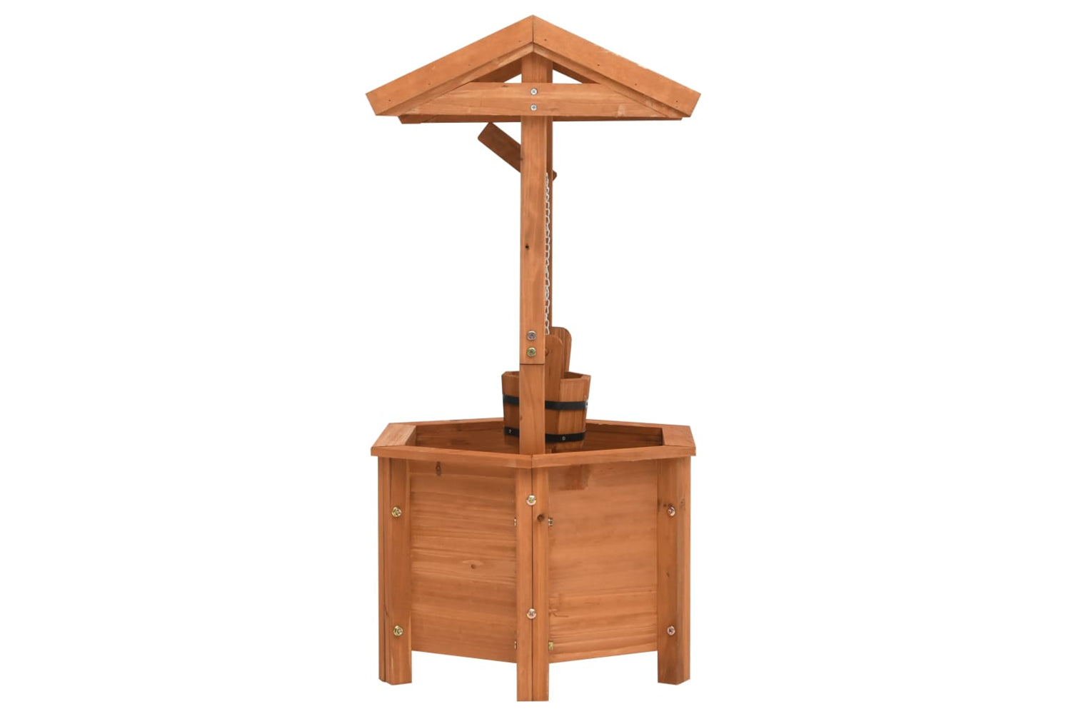 vidaXL 47238 Garden Wishing Well Planter 40x40x84cm Firwood-3