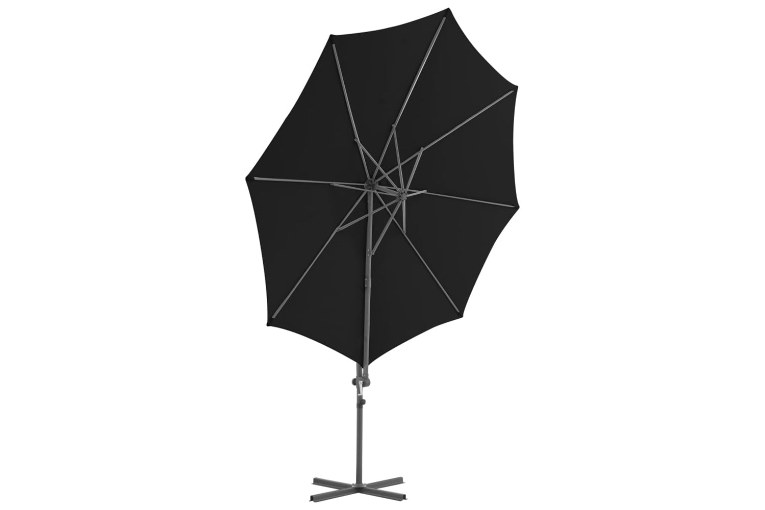 vidaXL 46998 Cantilever Umbrella With Steel Pole Black 300cm-3