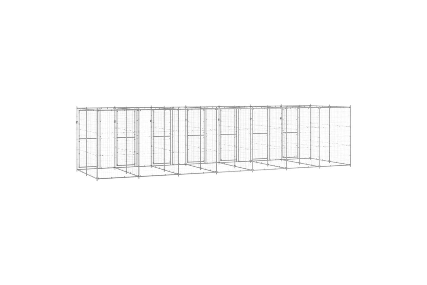 Vidaxl 3082287 Outdoor Dog Kennel Galvanised Steel 16.94 M2-4