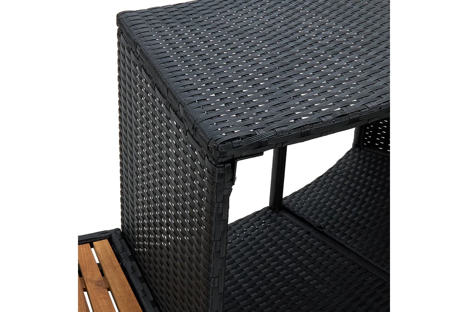 Vidaxl 316651 Spa Surround Black Poly Rattan And Solid Acacia Wood-7