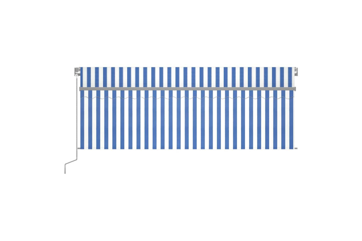 Vidaxl Manual Retractable Awning With Blind&led 4.5x3m Blue&white-2