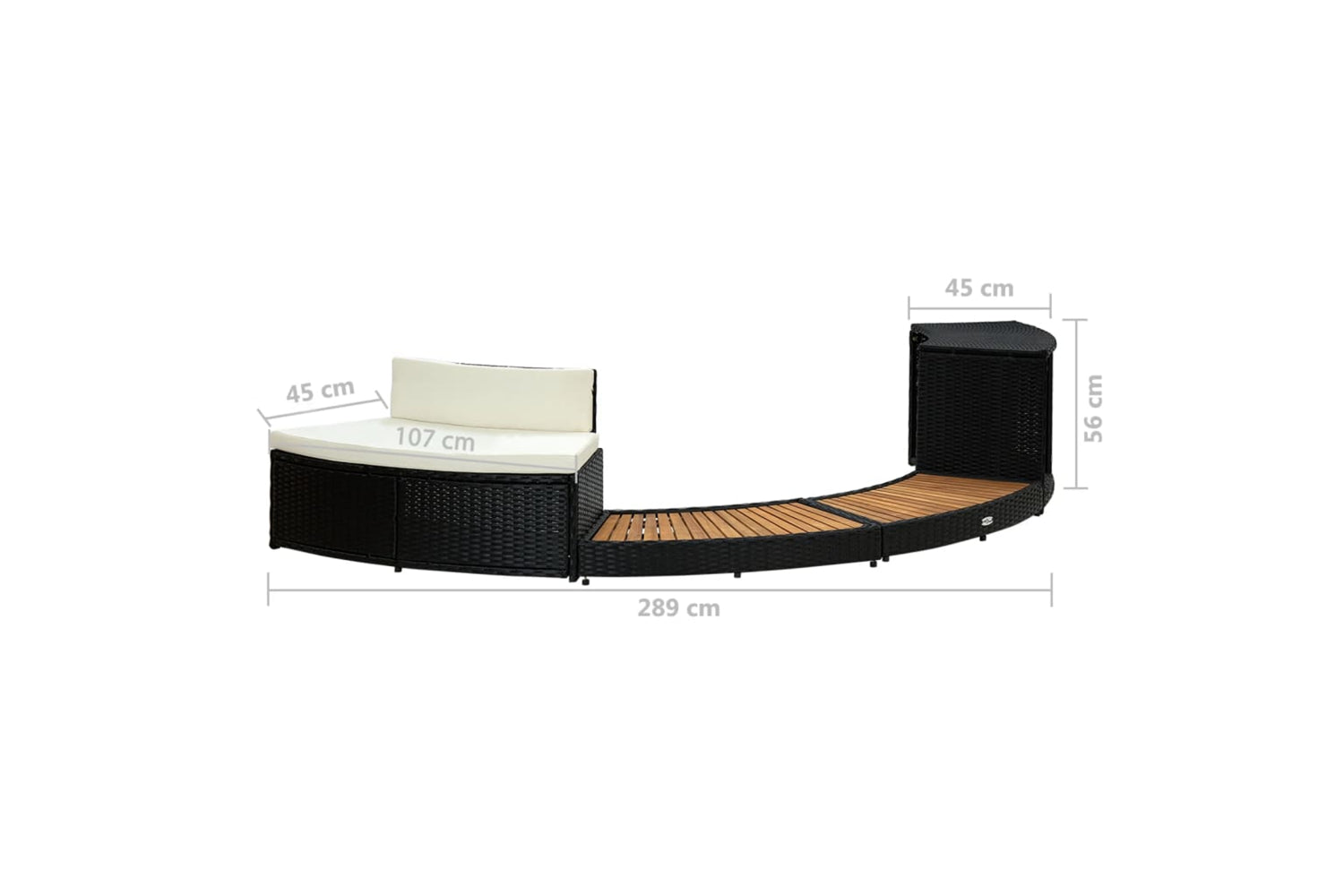 Vidaxl 316651 Spa Surround Black Poly Rattan And Solid Acacia Wood-8