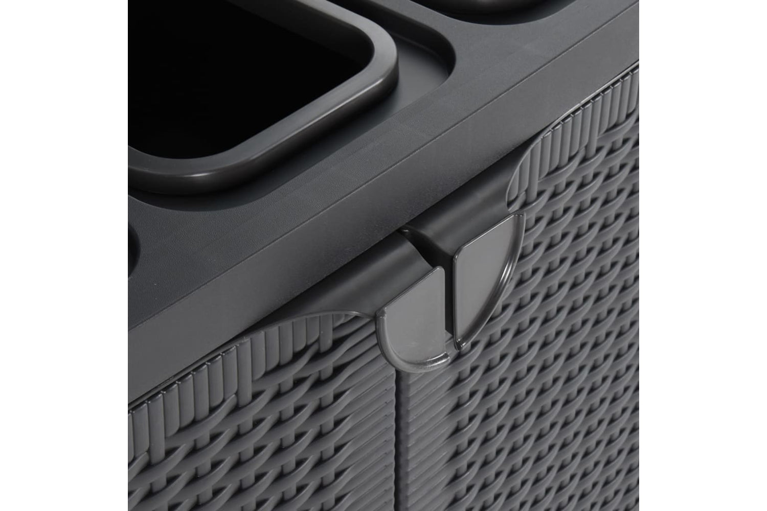vidaXL 151224 Trash Bin With 2 Doors Black 65x45x88cm Pp-6
