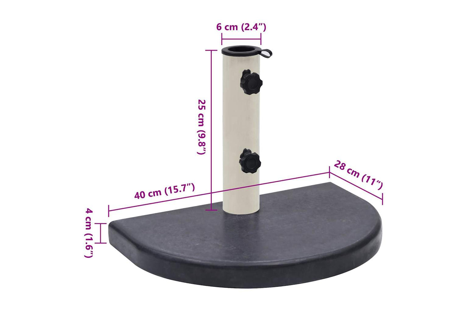 vidaXL Umbrella Base Black 40x28x4cm Granite-7