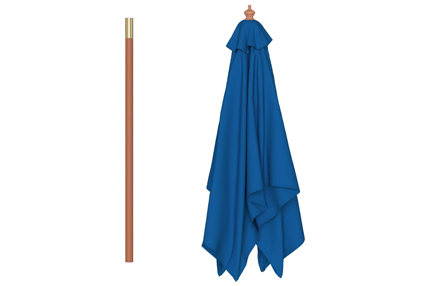 vidaXL 313885 Outdoor Parasol With Wooden Pole Blue 150x200cm-4