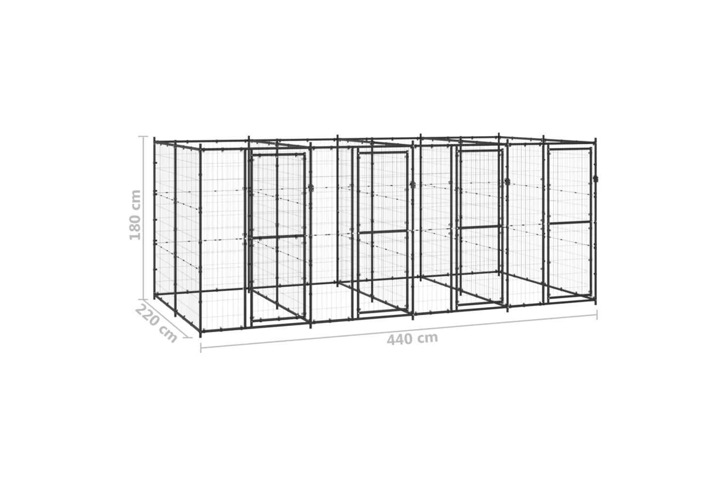 Vidaxl 3082262 Outdoor Dog Kennel Steel 9.68 M2-6