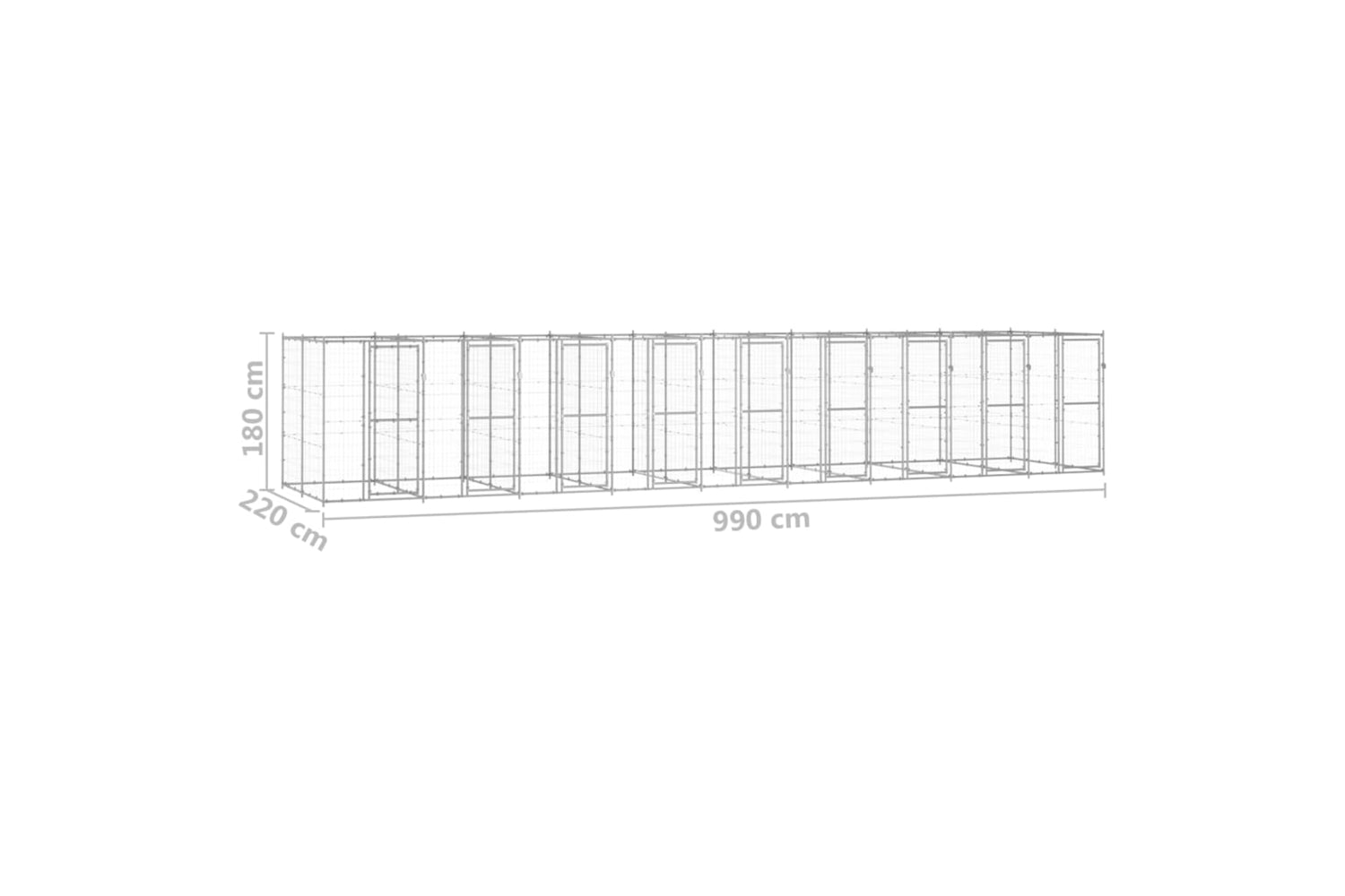 Vidaxl 3082289 Outdoor Dog Kennel Galvanised Steel 21.78 M2-6