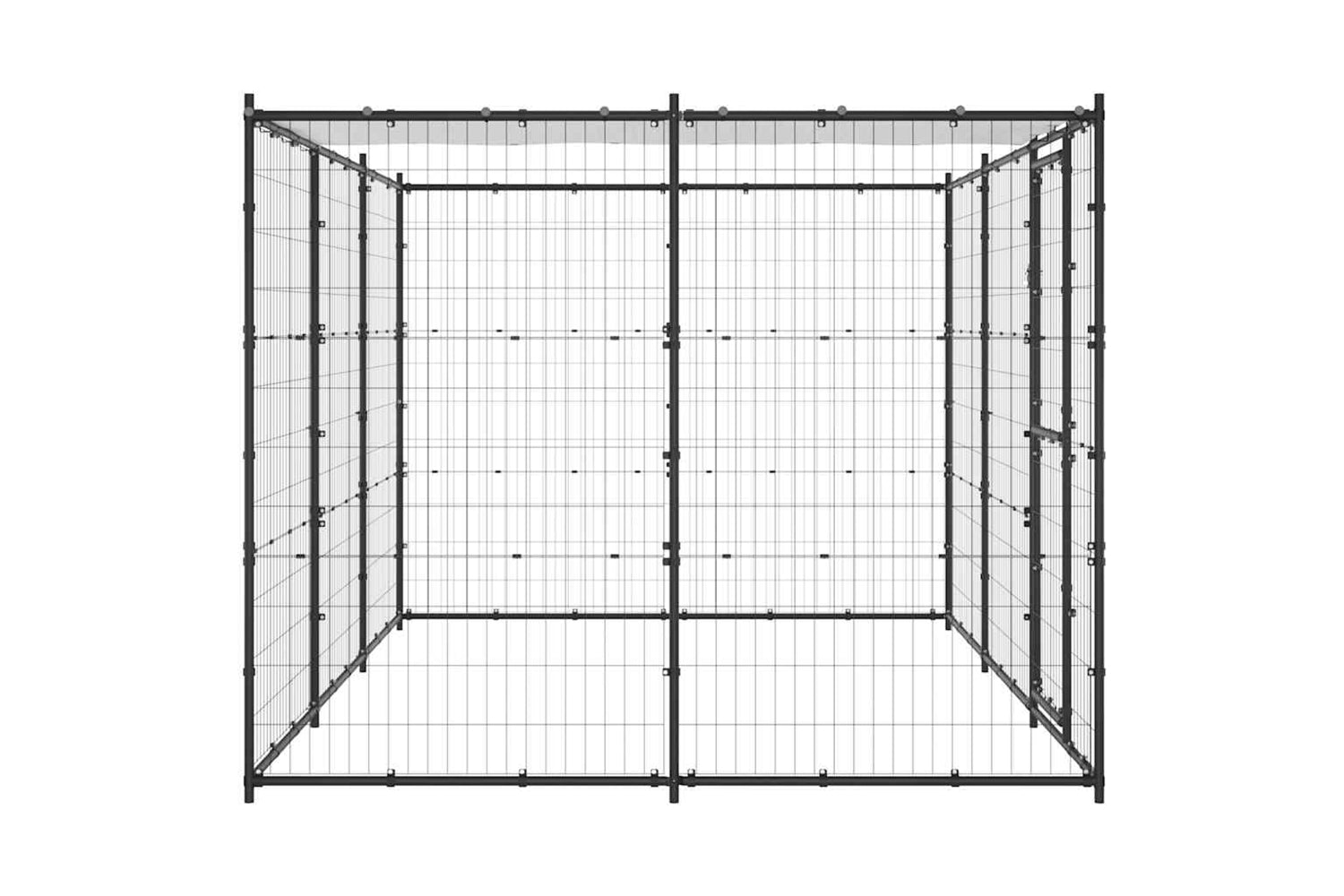 Vidaxl 3082293 Outdoor Dog Kennel Steel With Roof 7.26 M2-4