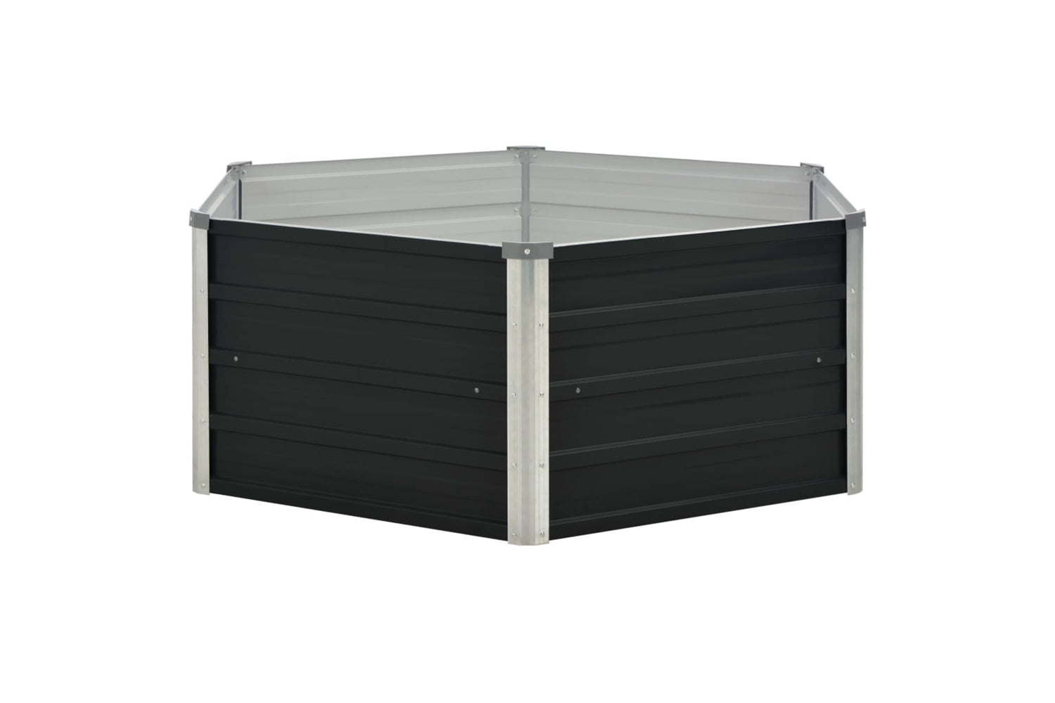 Vidaxl Raised Garden Bed Anthracite 129x129x45 Cm Galvanised Steel-3
