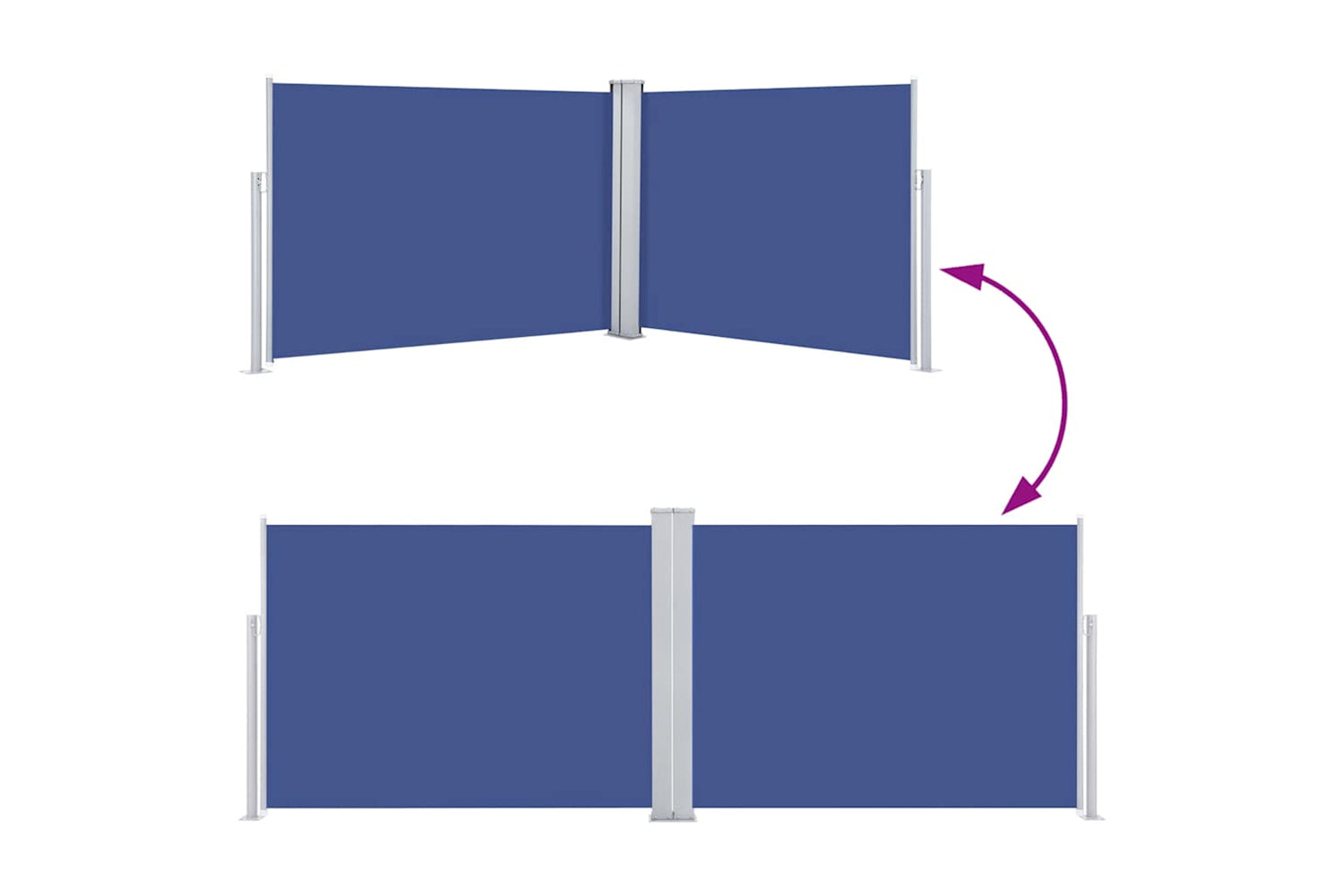 vidaXL 48482 Retractable Side Awning Blue 120x1000cm-4