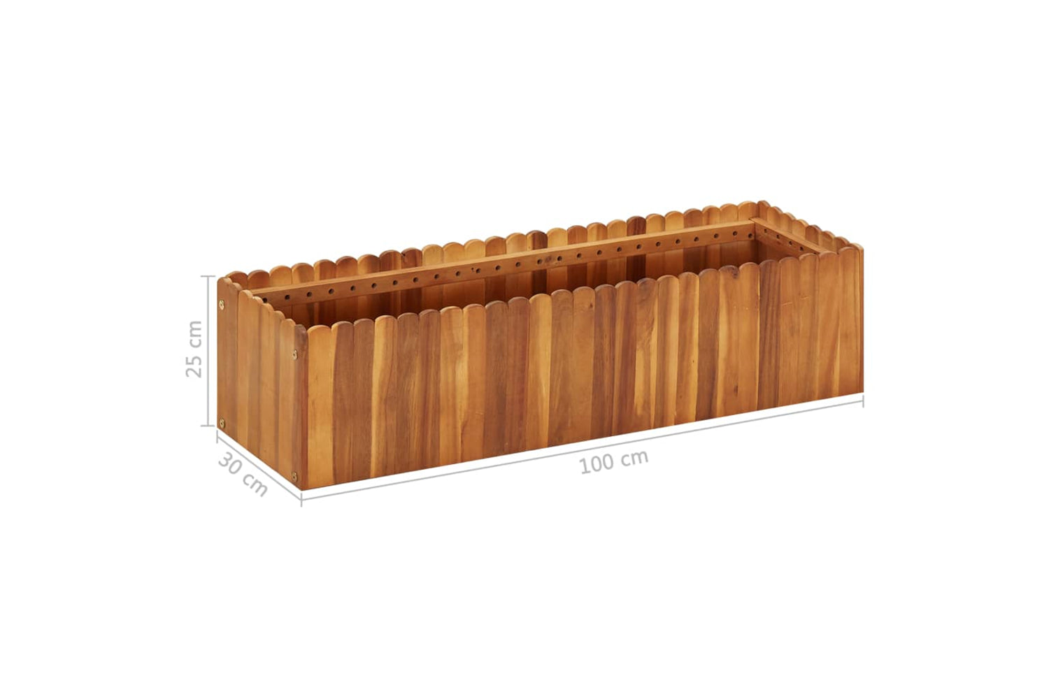 vidaXL 45918 Garden Raised Bed 100x30x25cm Solid Acacia Wood-6