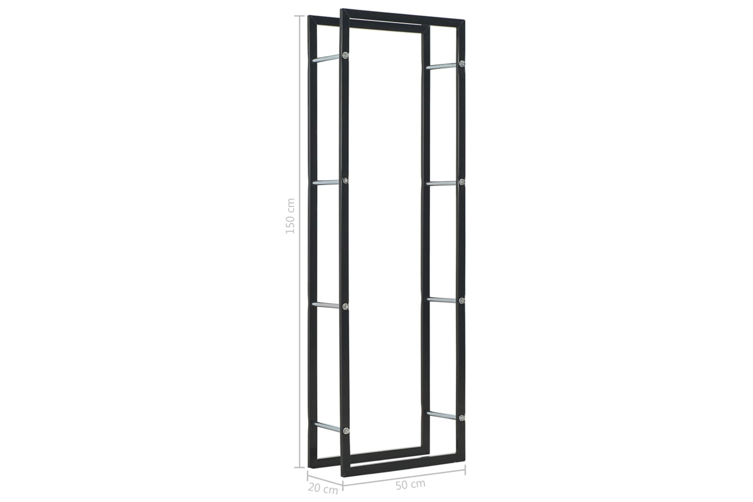 vidaXL 284699 Firewood Rack Black 50x20x150cm Steel-6