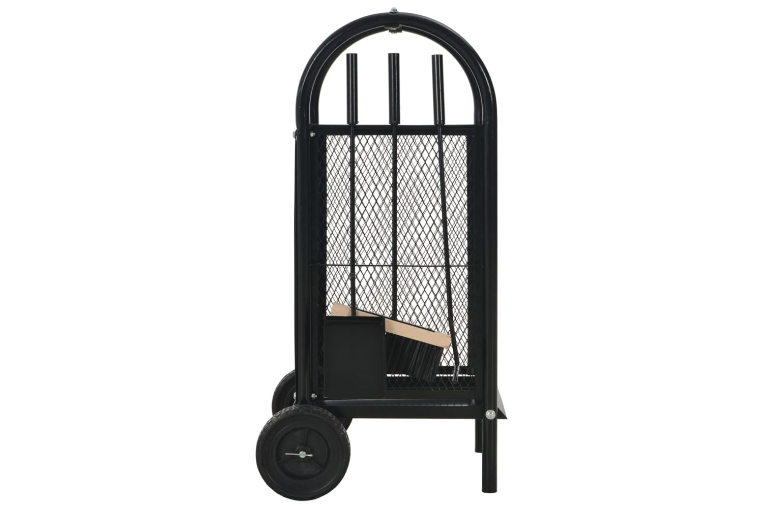 vidaXL 284703 Firewood Cart Black 30x35x81cm Steel-3